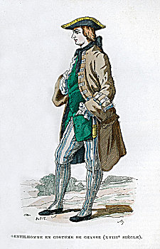 绅士,猎捕,服饰,18世纪