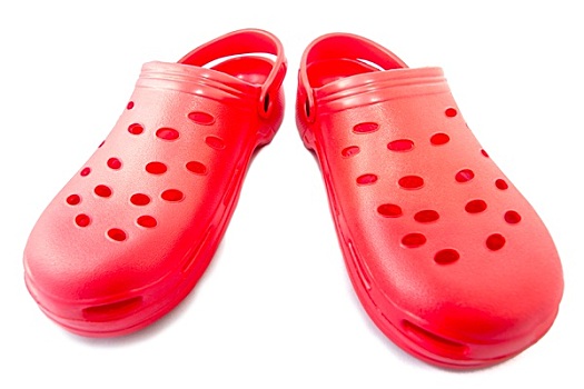 红色,橡胶,鞋
