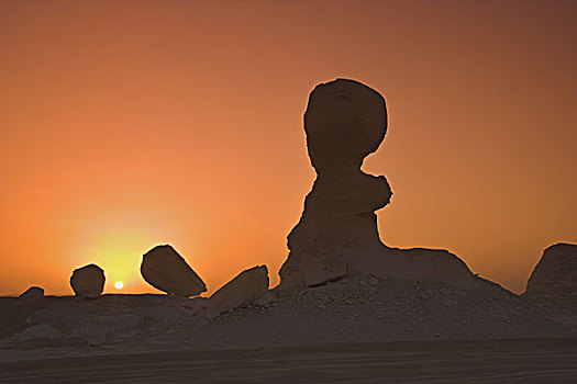 埃及,国家公园,白沙漠,日落