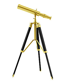 金色,望远镜,三脚架,隔绝