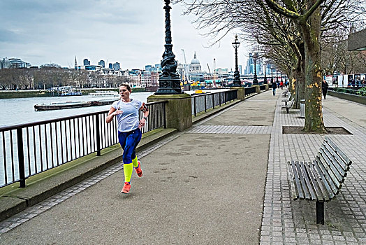 女人,跑,南方,伦敦