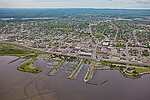 码头,水岸,城市,桑德贝,安大略省,加拿大