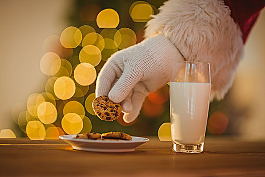 手,圣诞老人,挑选,饼干