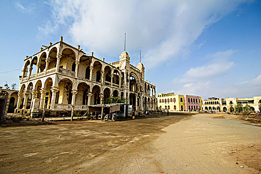 毁坏,建筑,马萨瓦,埃塞俄比亚,厄立特里亚,非洲