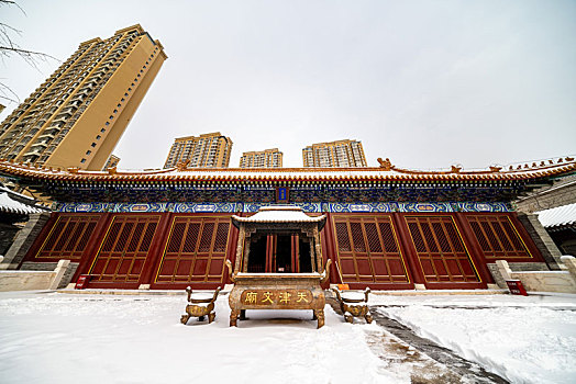 天津文庙雪景