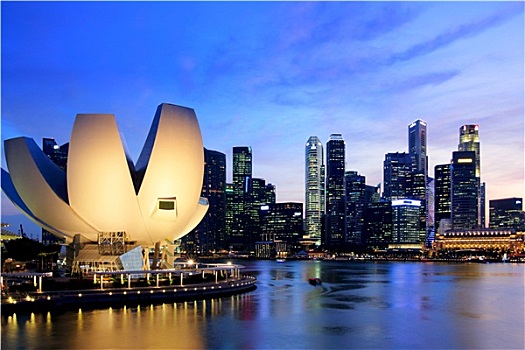 新加坡,天际线,风景,码头,湾