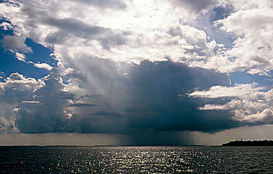 马尔代夫,海洋,积云,雨
