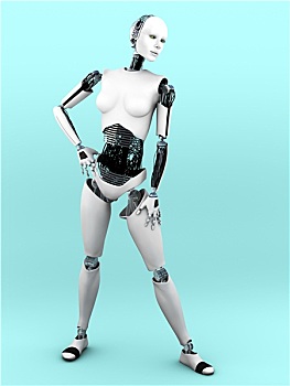 机器人,女人,姿势