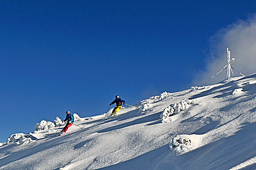 滑雪者,巴伐利亚,德国,欧洲