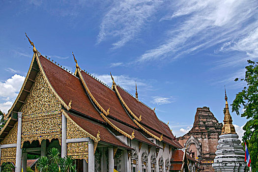 泰国清迈古城契迪龙寺,wat,chedi,luang,主佛殿