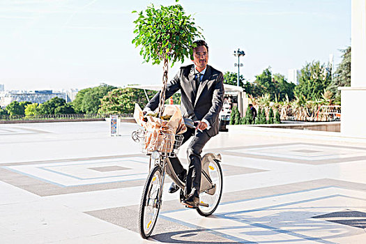 商务人士,植物,自行车,埃菲尔铁塔,巴黎,法兰西岛,法国