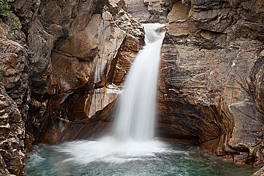 瀑布,北方,手臂,峡湾,国家公园,拉布拉多犬,加拿大
