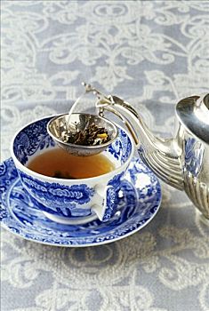 茶杯,银,茶壶,滤茶器