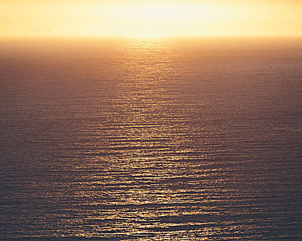 风景,陆地,上方,海洋,地平线,太阳,休息,亮光,反射,水