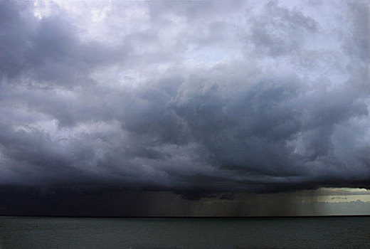 暴风雨,上方,海洋