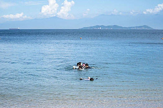 女孩,游泳,海滩