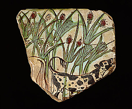 瓷砖,碎片,湿地,古埃及,时期