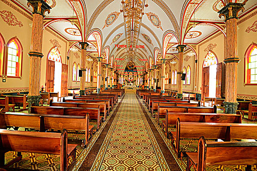 内景,教堂,哥斯达黎加,中美洲