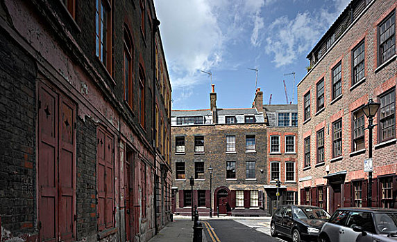 乔治时期风格,住房,街道,斯匹泰尔费尔茨,伦敦