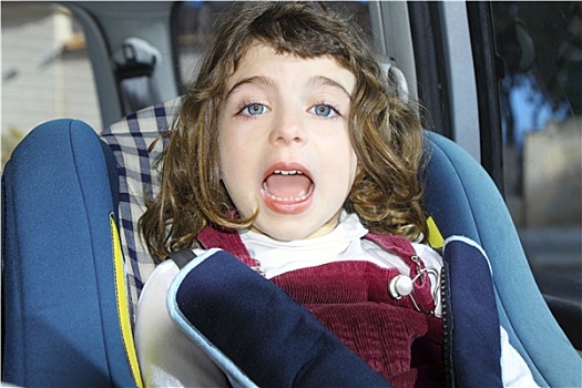 高兴,小女孩,室内,汽车,安全,孩子,椅子