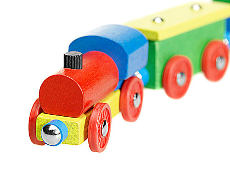 彩色,木制玩具,列车