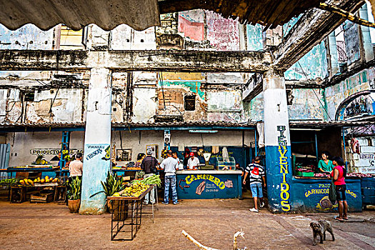 活动,食品市场,哈瓦那,古巴