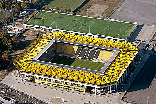 航拍,新,体育场,足球场,2009年,北莱茵-威斯特伐利亚,德国,欧洲