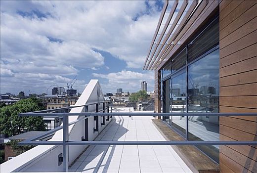 办公室,白天,伦敦,屋顶,平台