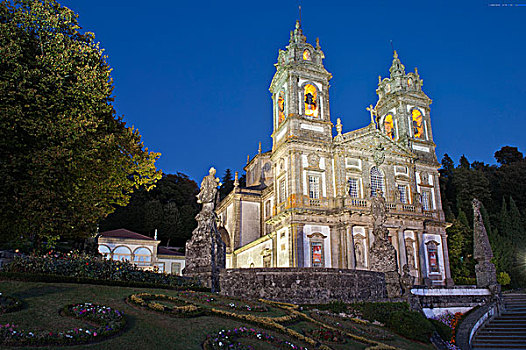 圣所,夜晚,布拉加,葡萄牙,欧洲
