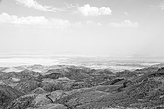 山,约旦,风景,老式,城堡