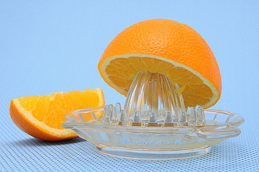 橙子,榨汁器,玻璃