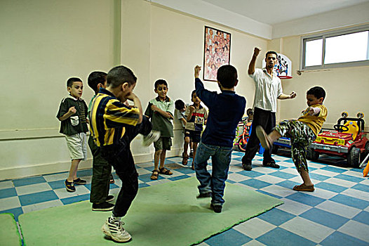 孩子,幼儿园,埃及,五月,2007年