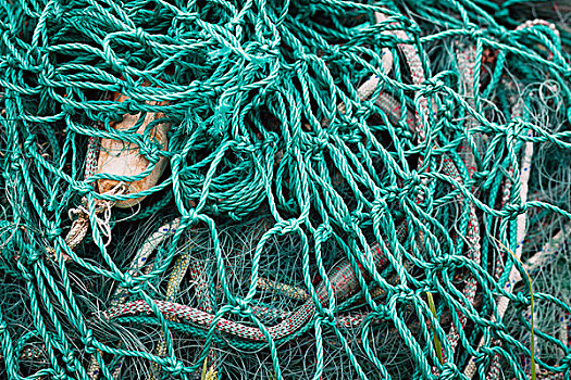渔网,躺着,堆积