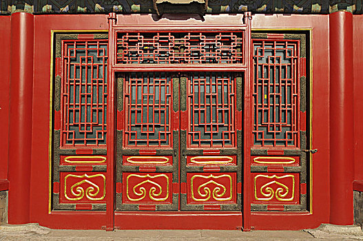 传统,中国,门,故宫,北京