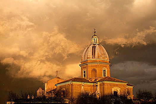 风暴,云,上方,大教堂,罗马,意大利,欧洲