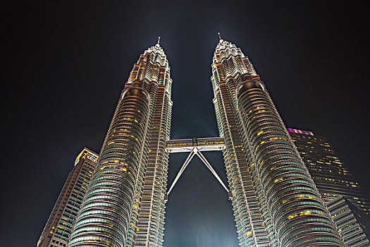 光亮,佩重纳斯大厦,塔楼,夜晚,吉隆坡,马来西亚,亚洲