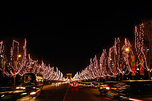 圣诞节,香榭丽舍大街,巴黎