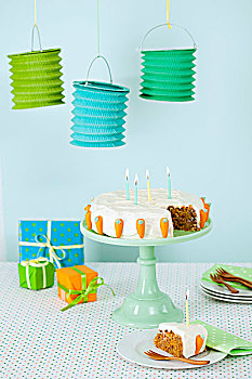 胡萝卜蛋糕,柠檬,糖衣,儿童生日