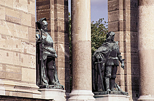 仰视,雕塑,广场,布达佩斯,匈牙利