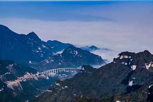 湖南省张家界市天门山景区西线鬼谷天堑自然景观