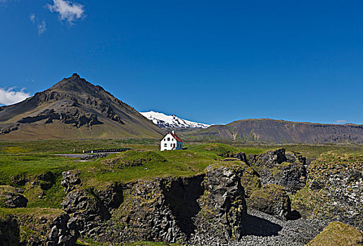 屋舍,风景,斯奈山半岛,冰岛