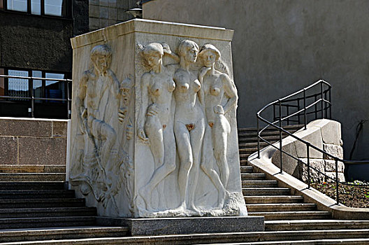 楼梯,纪念建筑,莱比锡,萨克森,德国,欧洲