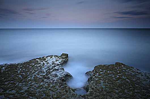 长,海岸,天空,波特兰,多西特,英格兰