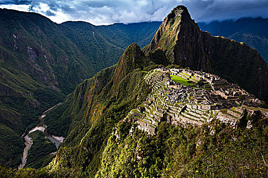 景色,俯视,马丘比丘,秘鲁