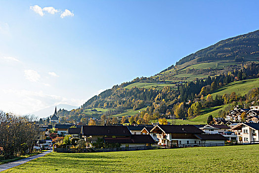 乡村,萨尔察赫河,山谷,萨尔茨堡,奥地利