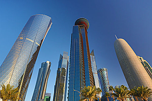 卡塔尔,多哈,城市,塔,世贸中心