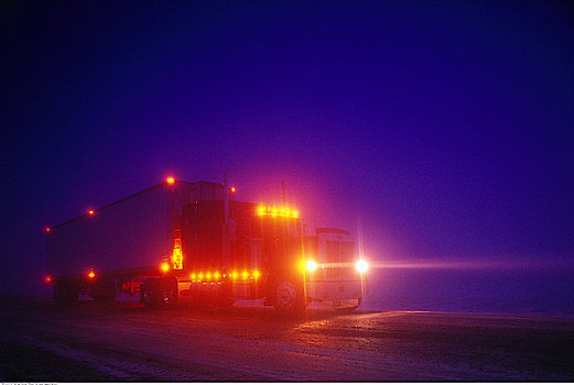 运输,卡车,夜晚