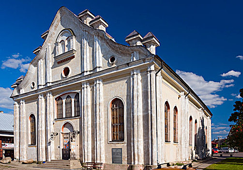 白色,犹太会堂,波兰,欧洲