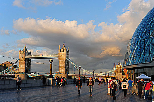 塔桥,市政厅,伦敦,英格兰,英国,欧洲