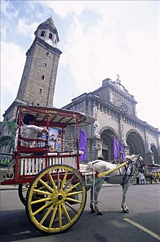 菲律宾,马尼拉,马拉,马车,正面,大教堂,历史,地区